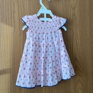 Pink flowery baby girl dress